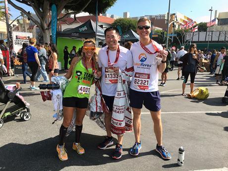 Mike Sohaskey with Paul & Laura at Los Angeles Marathon Finish Festival