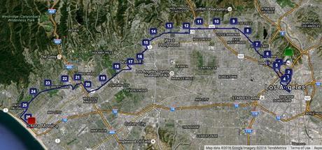 Los Angeles Marathon Stadium-to-the-Sea course map