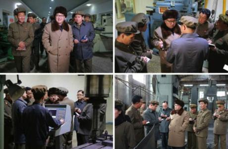 Kim Jong Un tours the Sinhu'ng Machine Plant (Photos: Rodong Sinmun/KCNA).