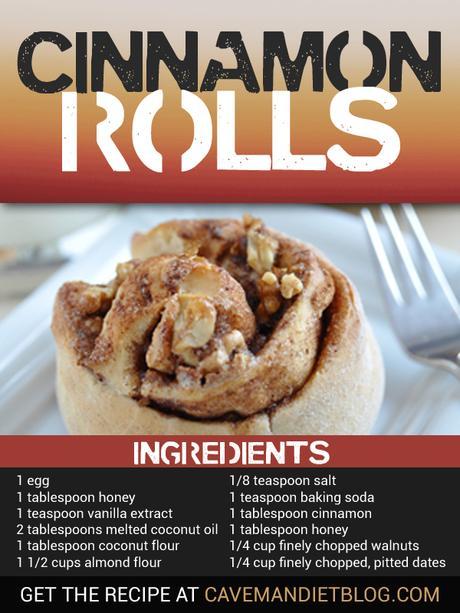 paleo breakfast cinnamon rolls main image with ingredients