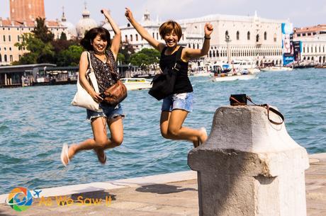 Jumping for joy in Venice - The things people do for a selfie