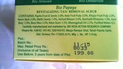 Biotique Bio Papaya Revitalizing Tan-Removal Scrub Review