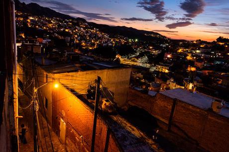 The 16mm lens just managed to fit in the narrow and steep street - callejon - leading up to our flat. 