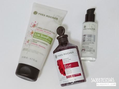 Yves Rocher Low Shampoo Delicate Cleansing Cream Yves Rocher Rinsing Vinegar Yves Rocher Exceptional Hair Serum