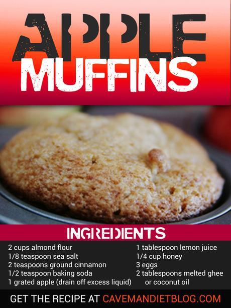 Easy Paleo Breakfast Apple Muffins Main Image with ingredients