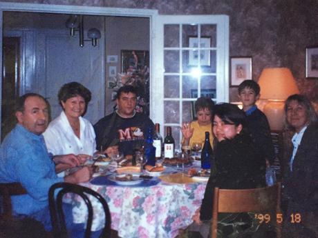 Famille de Pagés - with their friend, their daughter and her family. The Japanese lady is Mika, another student staying with the family. 