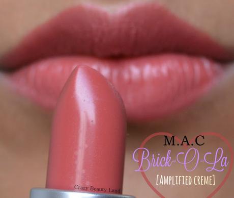 MAC Amplified Creme Lipstick in Brick-O-La Review Swatches Price in India