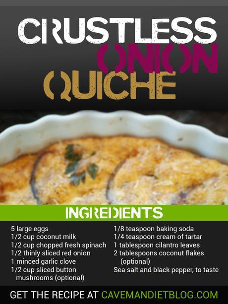 Paleo Breakfast Crustless Quiche Main Image with ingredients