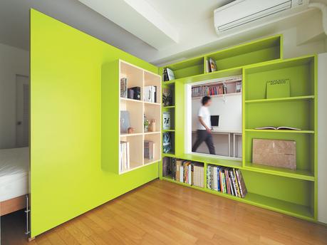 Green plywood door shelf space 