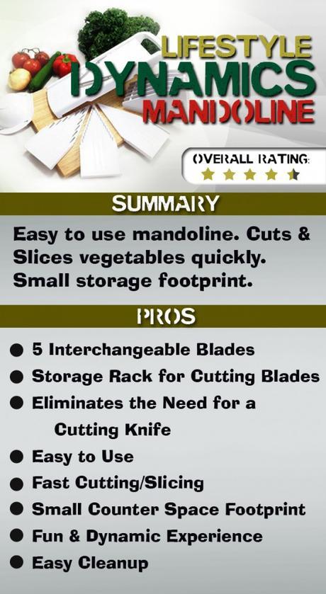 Lifestyle Dynamics Mandoline Product review Summary Images