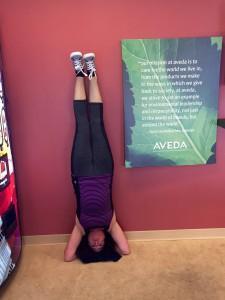 Laurie accomplishing one of her big personal goals - being able to do a headstand!