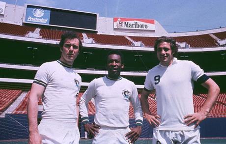Beckenbauer, Pele & Giorgio Chinaglia of the New York Cosmos ca. 1977