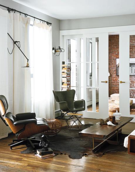 Minimalist living room with Eames lounge chair 