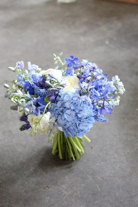 White & Blue Bridal Bouquet