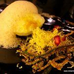 Raj Kachori with Crispy Okra Salad and Chutney Foam