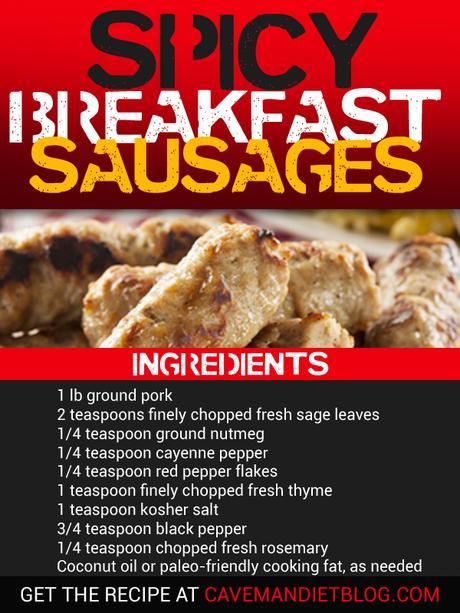 paleo breakfast spicy sausage main image with ingredients
