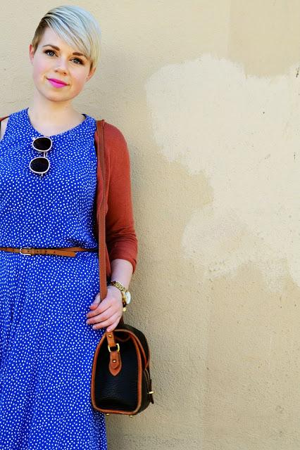 Look of the Day: Periwinkle Sundress & Dooney Bag
