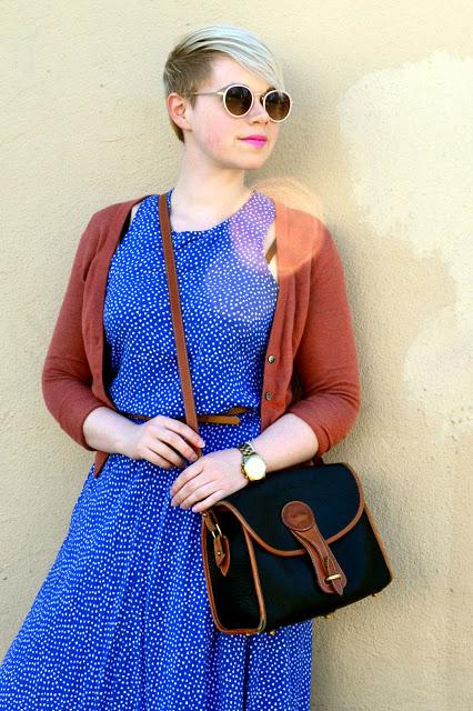 Look of the Day: Periwinkle Sundress & Dooney Bag