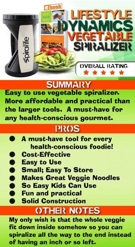 Lifestyle Dynamics Vegetable Spiralizer Product Review Summary Image