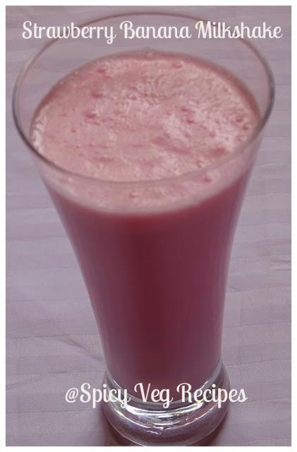 Spicy, veg, recipes,Banana, Beverages, Fusion, Milk, Milkshake, Strawberry, Summer Drinks,15 Minutes Recipes, beverages and drinks, Breakfast N Snacks, Fusion,Quick Recipes, Vrat Recipes,