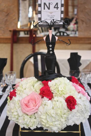 Black, White + Gold Ultra Feminine Bridal Shower