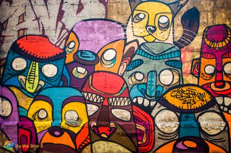 Casco viejo street art masks