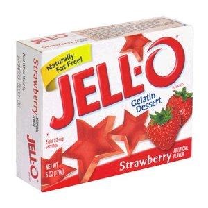 Image: Jell-O Strawberry Gelatin Dessert 6 oz - Naturally fat free - Kosher