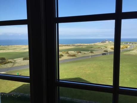 Admire the view out of the window at the Fairmont Hotel St Andrews – the sunrise is beautiful