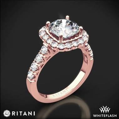 18k Rose Gold Ritani 1RZ2817 Halo Diamond Engagement Ring at Whiteflash