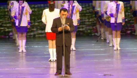DPRK Minister of Culture Pak Chun Nam speaks at the opening ceremony (Photo: KCNA screen grab).