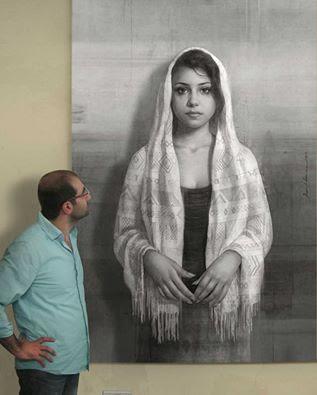Jean Hanna - Crayon on canvas - memories of Aleppo