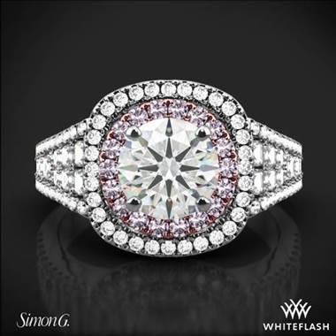 18k White Gold Simon G. MR2453 Passion Double Halo Engagement Ring at Whiteflash