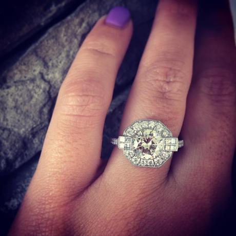 A stunning Art Deco style engagement ring that's ready to walk out the door.