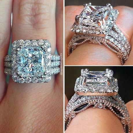 This customized Verragio engagement ring and wedding band set already had a great foundation to build off, so it isn't like starting from scratch.