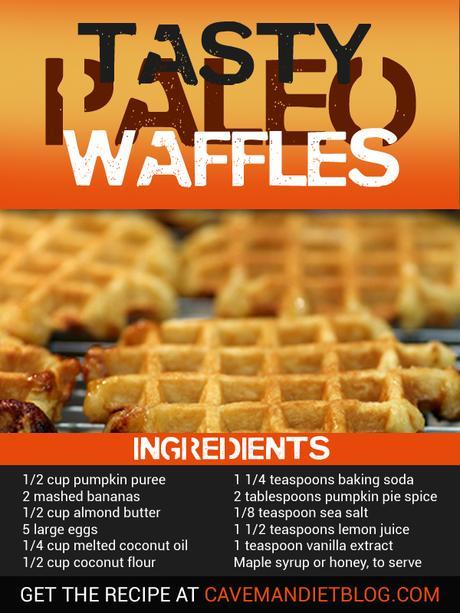 paleo breakfast waffles image with ingredients
