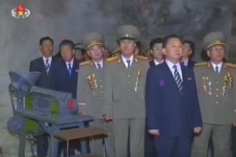 Second Economic Committee Chairman and DPRK National Defense Commission Member Jo Chun Ryong [a] and members of the Second Economic Committee tour Kunja-ri Revolutionary Site on April 12, 2016 (Photo: KCTV).