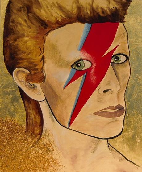 Painting of David Bowie By Hilary Tait Norod