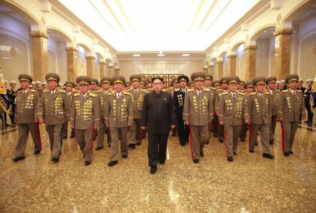 Kim Jong Un Visits Ku’msusan Kim Jong Un and members of the KPA high command visit the Ku'msusan Palace of the Sun in Pyongyang on April 15, 2016 (Photo: Rodong Sinmun).