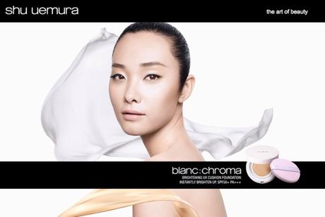 Shu Uemura BlancChroma Brightening UV Cushion Foundation poster model