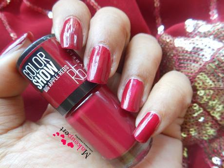 Maybelline Color Show Big Apple Reds Nail Color (R5) Hot Pepper // Review, On my Nails