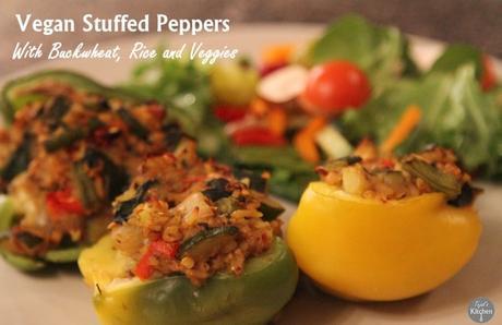 Vegan Stuffed Peppers with Buckwheat, Rice and Veggies Vegan Stuffed Peppers with Buckwheat, Rice and Veggies