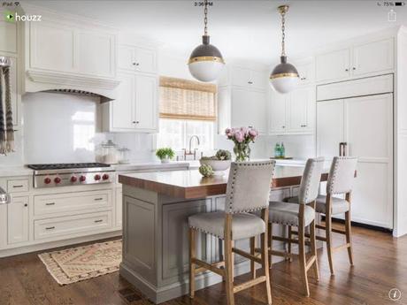 green kitchen island