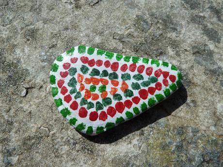Aztec inspired pebble painting