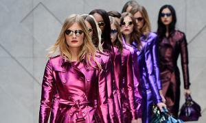 LONDON, ENGLAND - SEPTEMBER 17: A model showcases designs on the catwalk by Burberry Prorsum on day 4 of London Fashion Week Spring/Summer 2013, at Kensington Gardens on September 17, 2012 in London, England. (Photo by Ian Gavan/Getty Images)