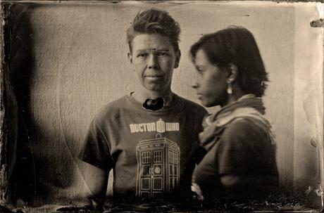 2 gypsies - Photo by Darko Ilic. To demonstrate the process for us, Darko made the first wet plate and I saw a chance to get a portrait of us on wet plate, love this one - thank you Darko!