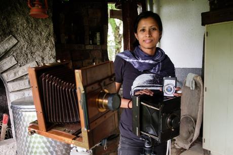 The cameras, Charlene and a geiger counter (ok it's a light meter!)