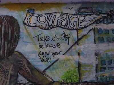 One BadAss Art Journal Workshop - Fear and Courage Art Journal Page