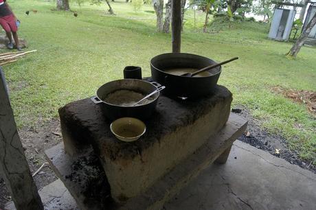 Panamanian sancocho, prepared in a big pot by campesinos in a rural village in Panama.