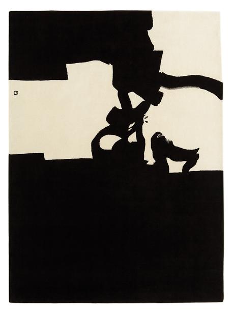 Collage rug based on artwork by Eduardo Chillida 