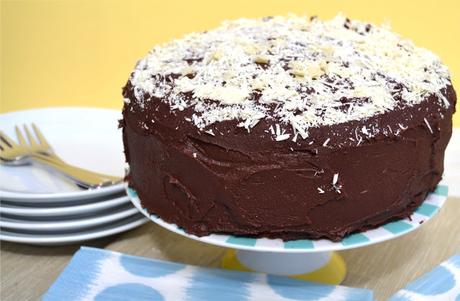 coffee flavor cake with fudgy chocolate frosting